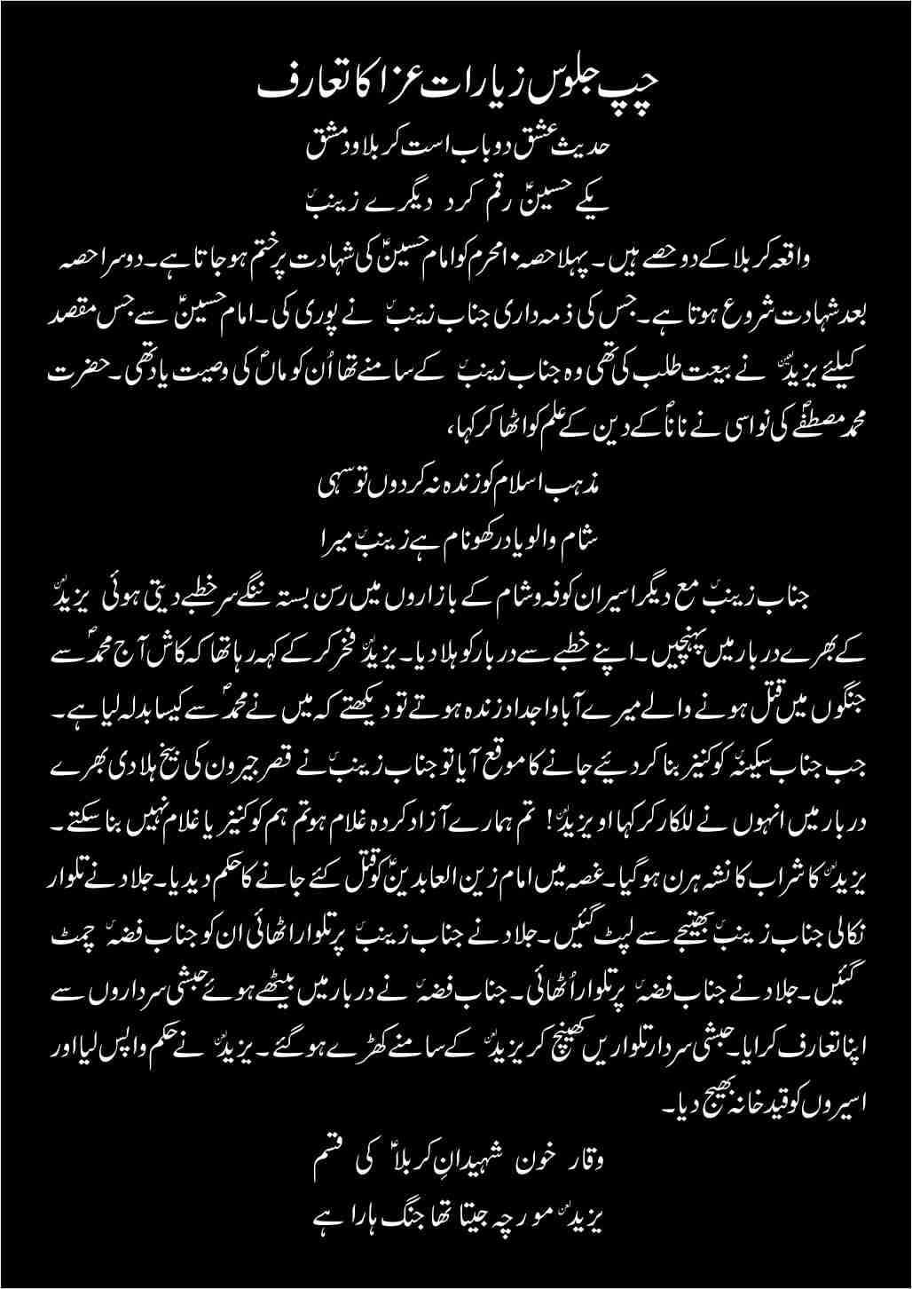Introduction of Chup Jaloos Ziarat e Aza 8 Rabiulawal